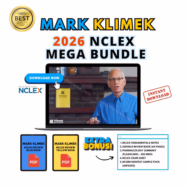 Mark Klimek 2026 Next Gen NCLEX Review Mega Bundle • Latest Videos + PDF Guides